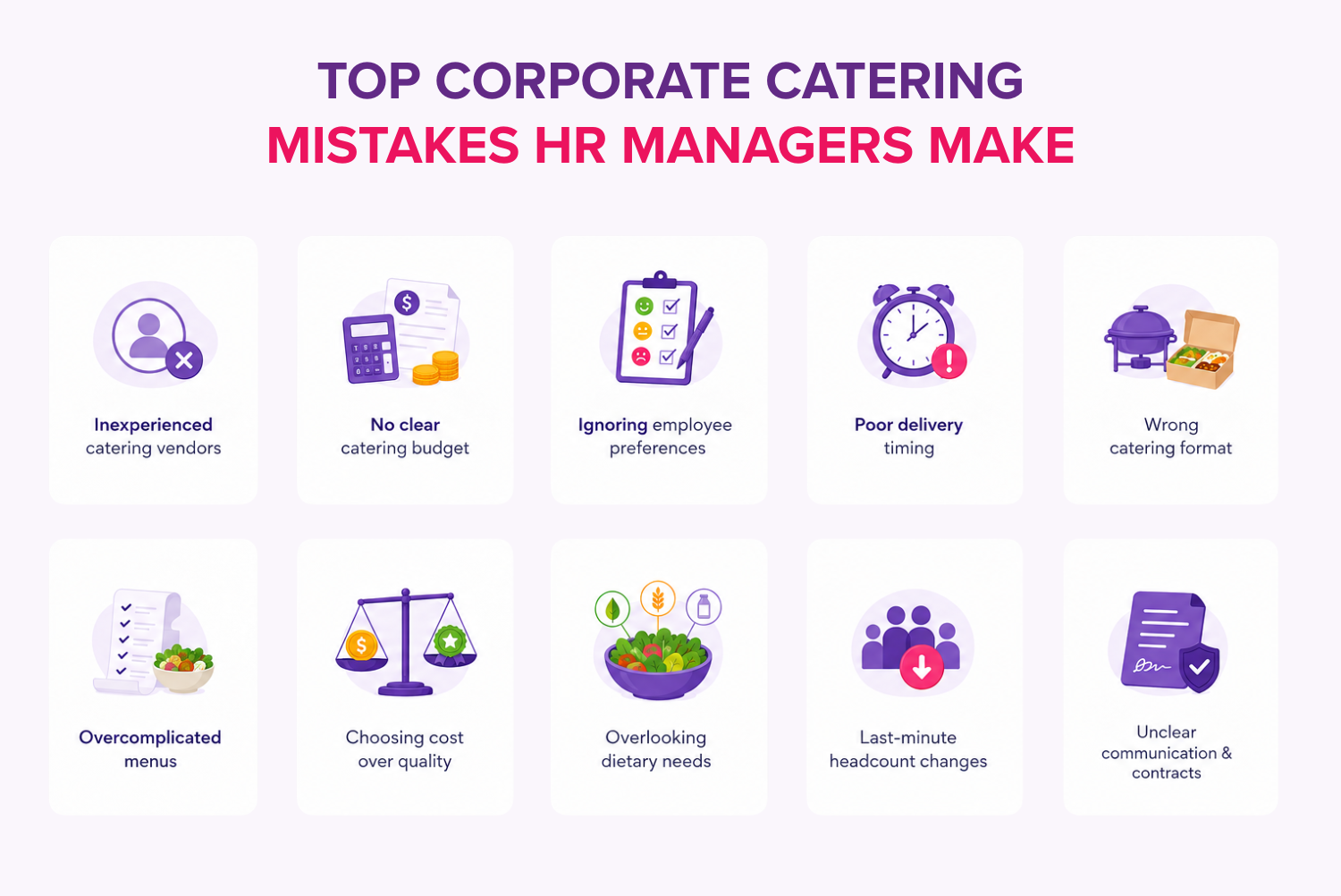Top Corporate Catering Mistakes HR Managers Make - Corporate Catering Infographic