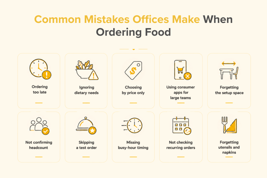 mistakes offices make when ordering food