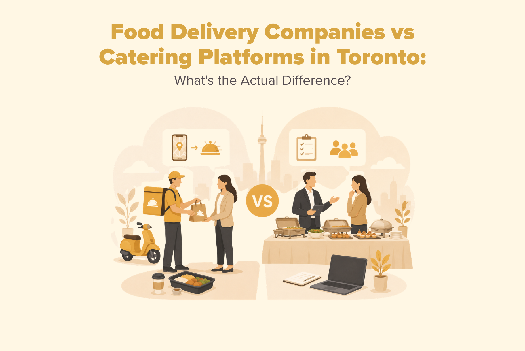 food delivery companies vs catering platforms