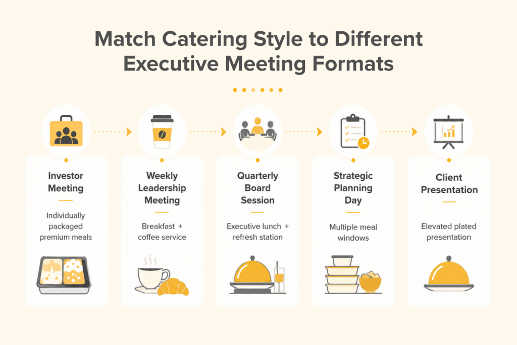 matching catering style to meeting formats