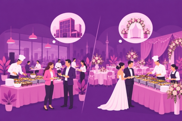 difference between corporate and wedding catering companies